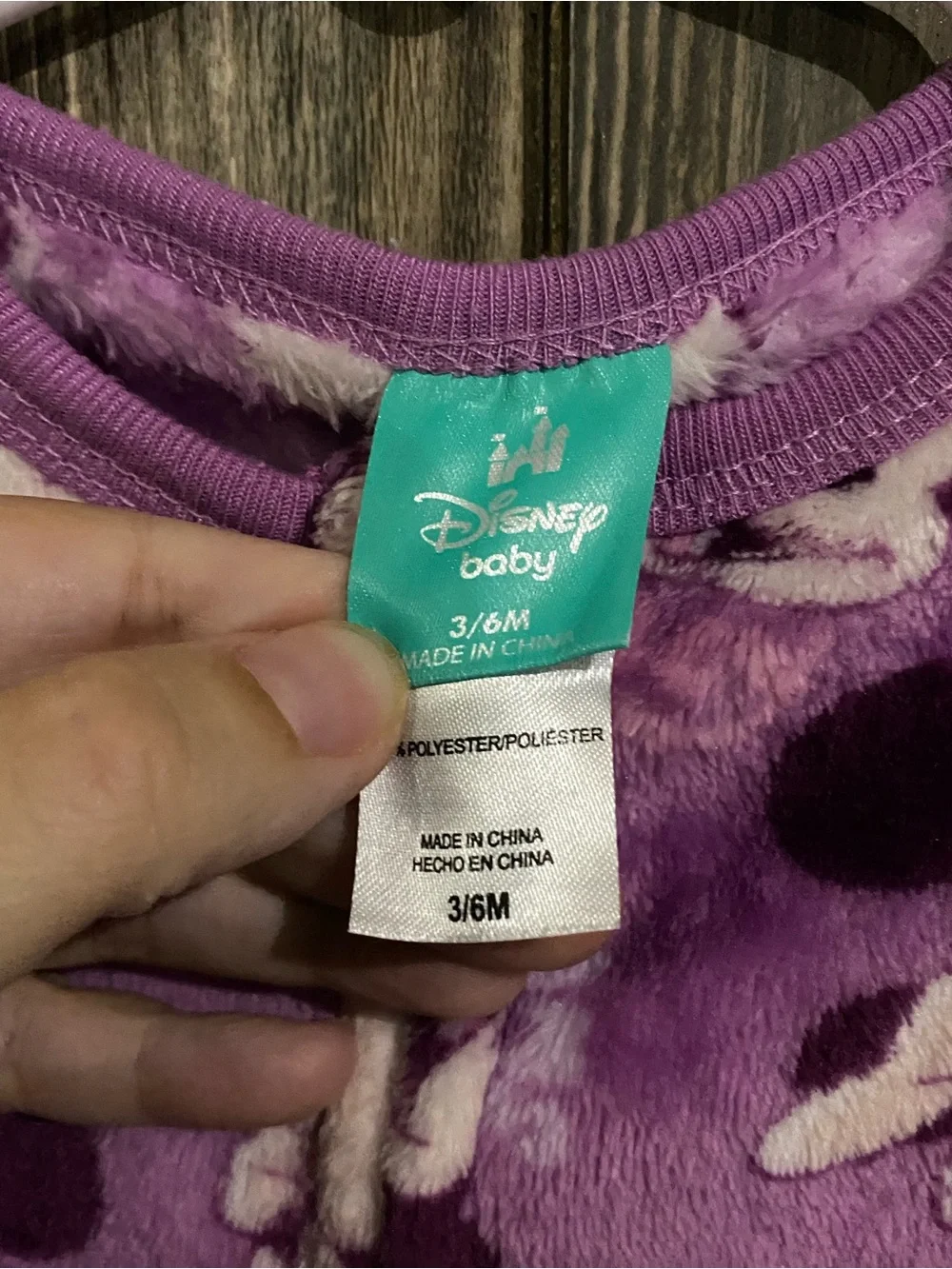 Purple Minnie Mouse Fleece One-Piece Footed Pajamas